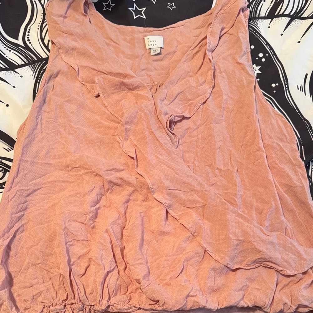 a new day Dusty Rose Ruffle V-Neck Camisole